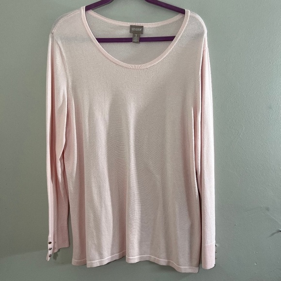 Chicos Sweater Women XL Pink Pullover Feminine Ballerina Neutral Boho Western - Picture 3 of 14